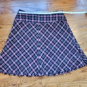 INC International Concepts Black and Pink Checkered A-Line Skirt